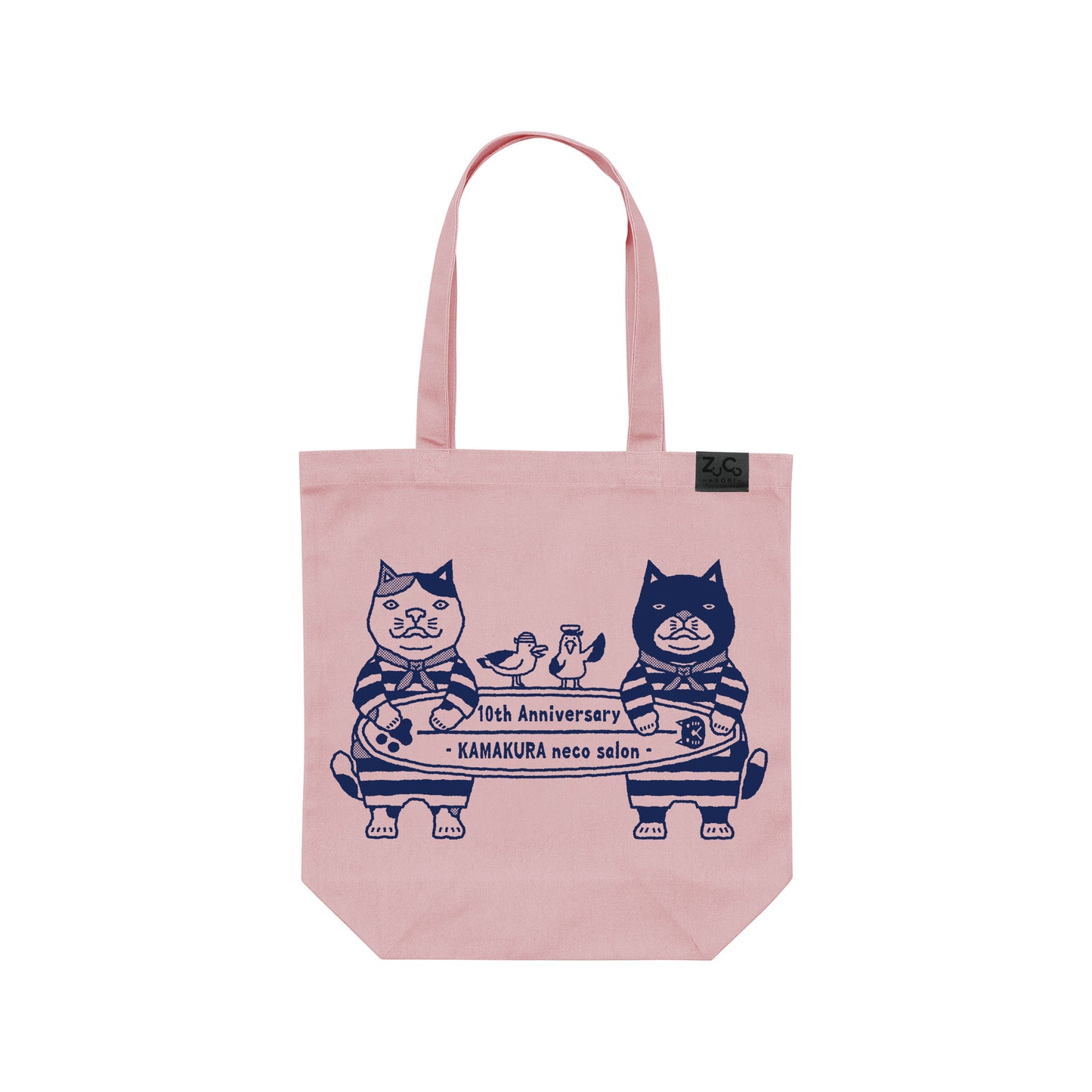 【10周年限定!】鎌倉ねこサロン × ZUCO ASOBI サーフィン ネコおっさんのトートバッグ【全3色】