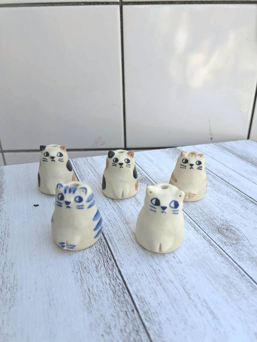 AKANE's Pottery ねこの一輪挿し(小サイズ)