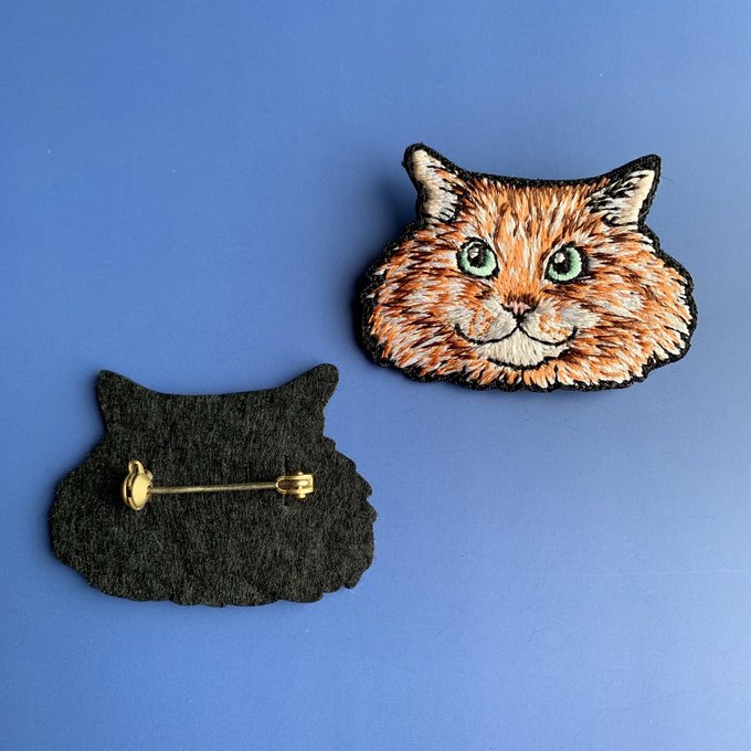 ★Kitty by maltamarie 刺繍ブローチ【全10種】