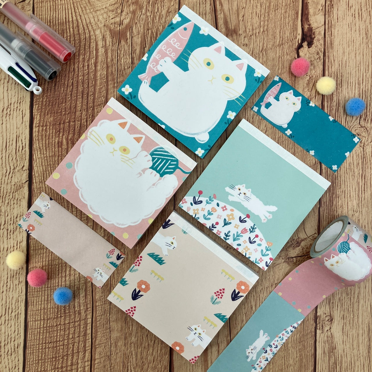 【れんこん社】shironeko memo pad(魚としろねこ) (国分寺店)