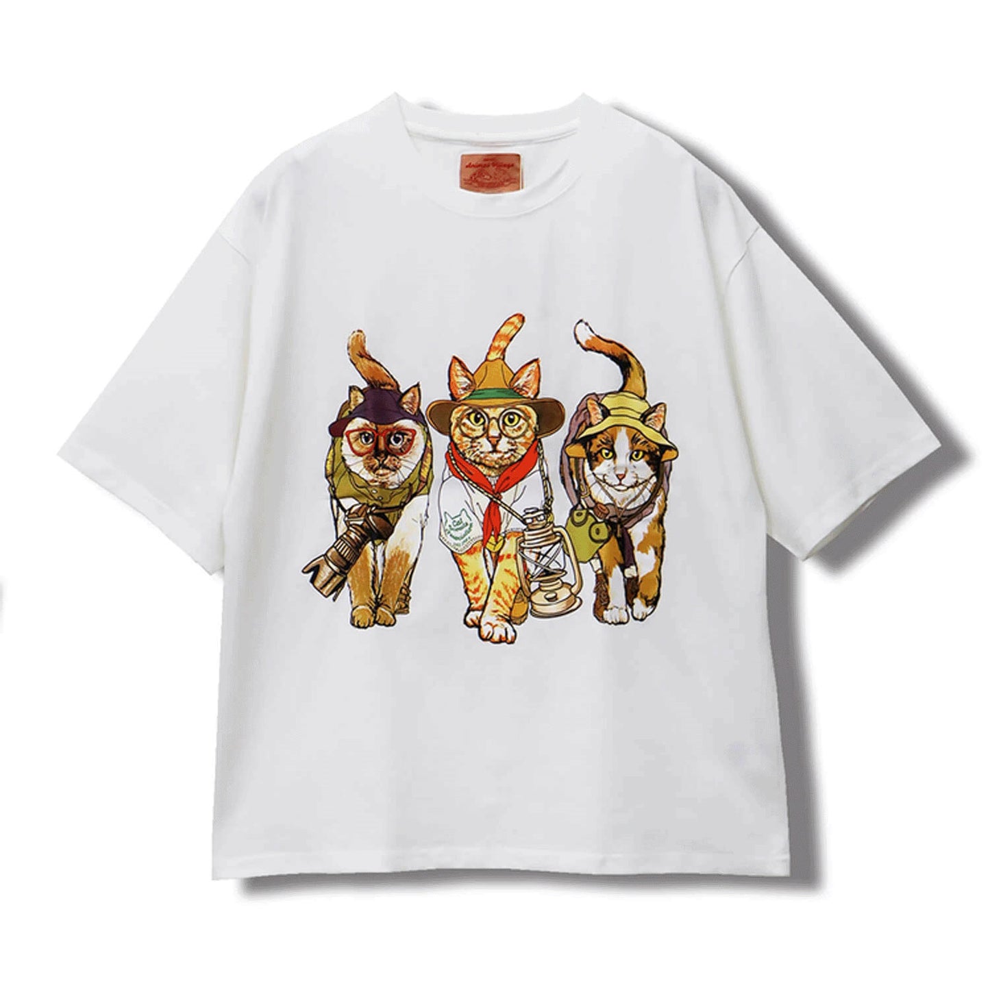 CORISCO Animal Village 前後プリントネコTシャツ キャンプ