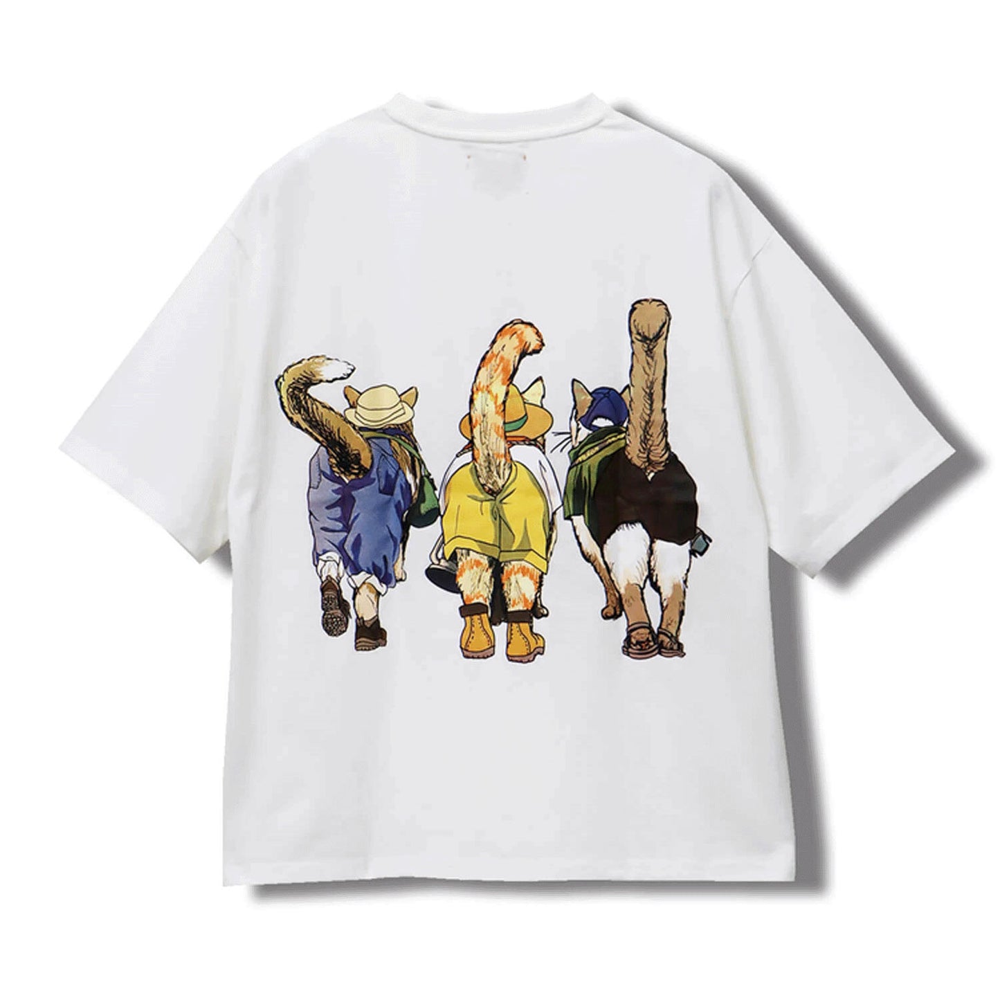 CORISCO Animal Village 前後プリントネコTシャツ キャンプ