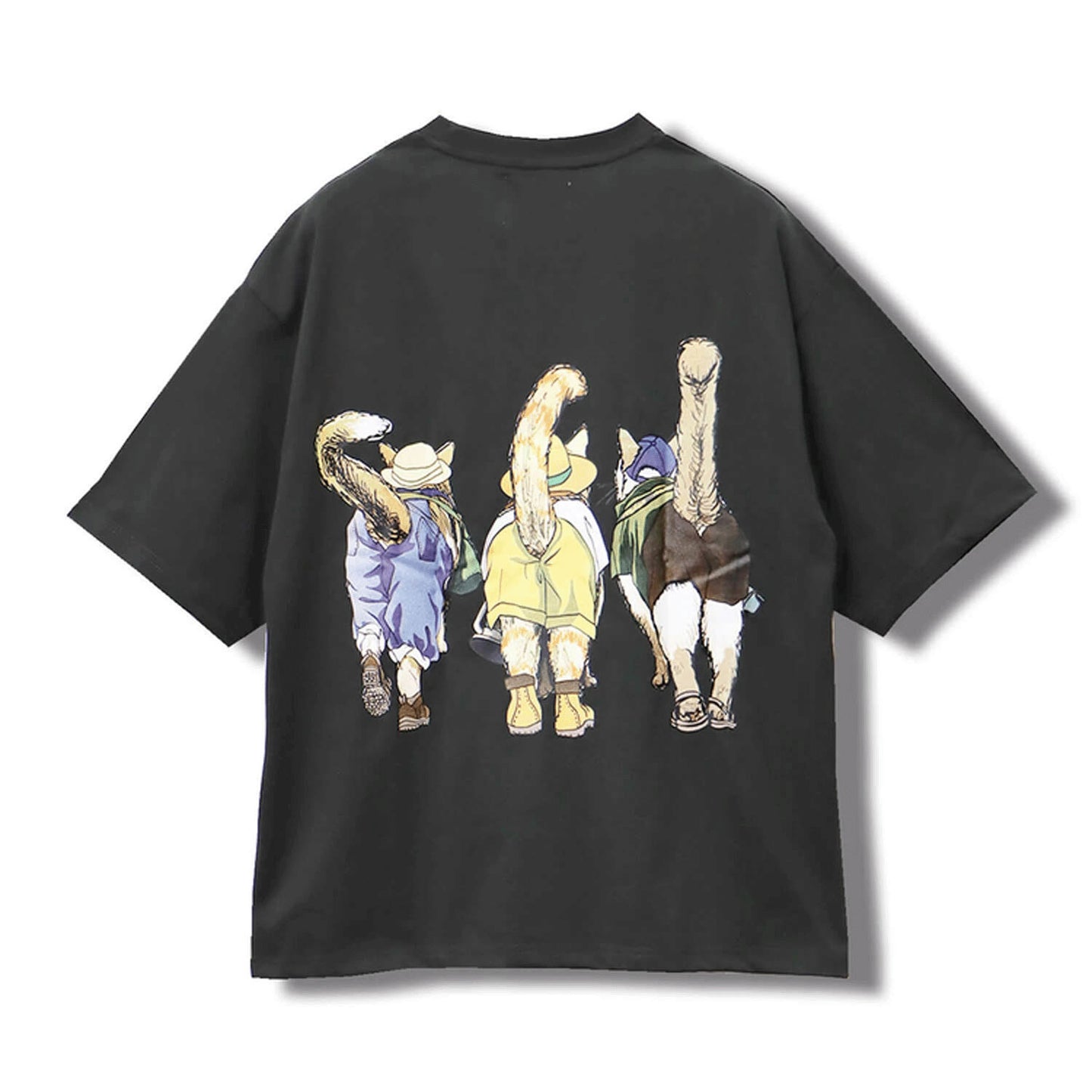 CORISCO Animal Village 前後プリントネコTシャツ キャンプ