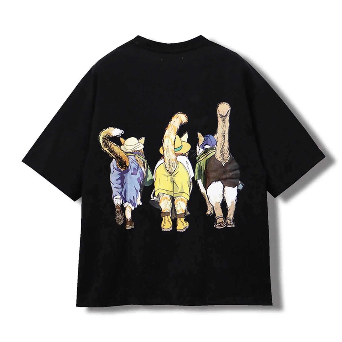 CORISCO Animal Village 前後プリントネコTシャツ キャンプ