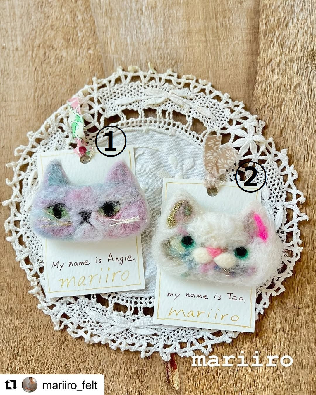 mariiro 猫ブローチ