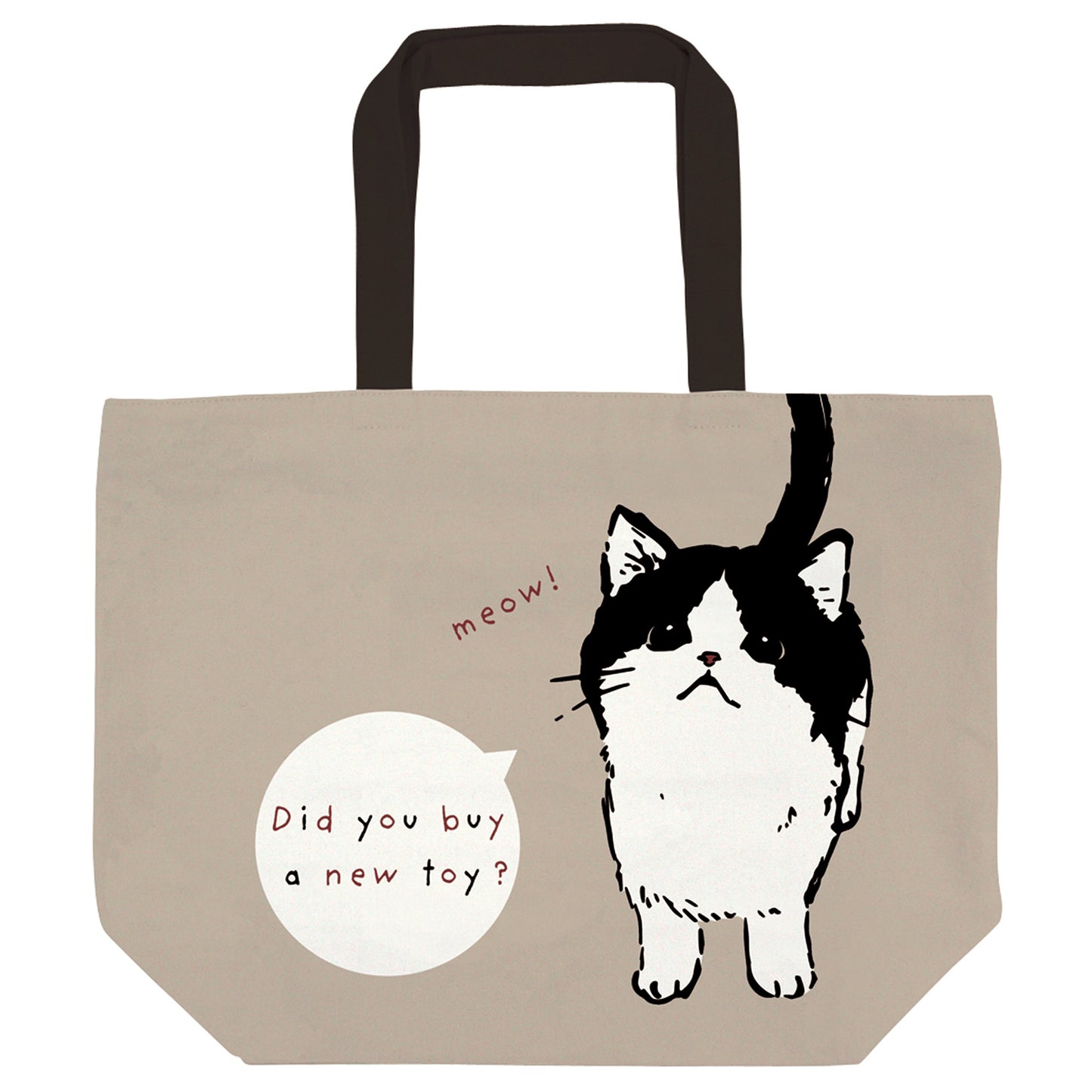 横型トートバッグ まめはち/グレー