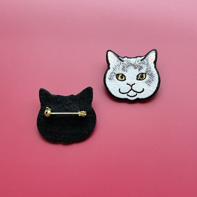★Kitty by maltamarie 刺繍ブローチ【全10種】