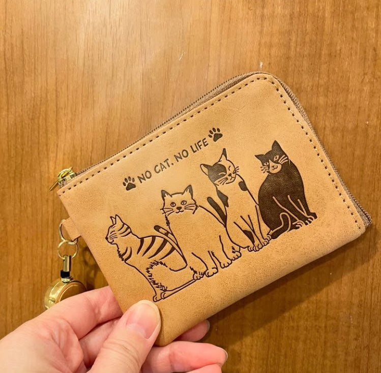 猫型押しリール付マルチポーチ【全2色】