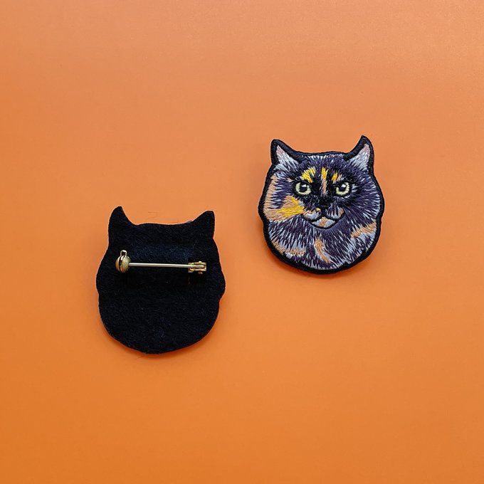 ★Kitty by maltamarie 刺繍ブローチ【全10種】