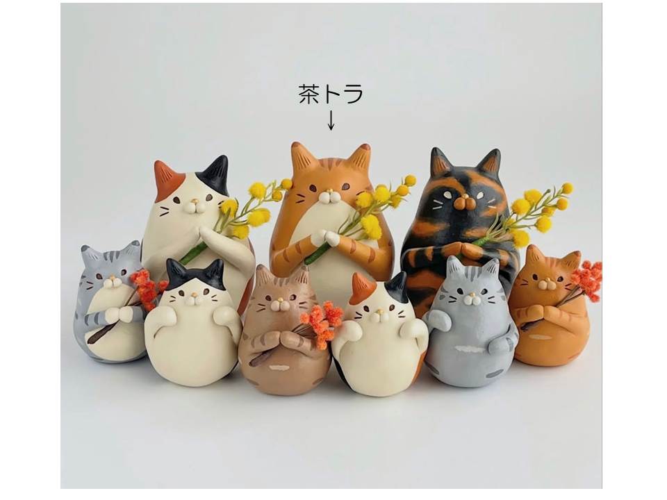 Hachinoco ミモザ猫オブジェ