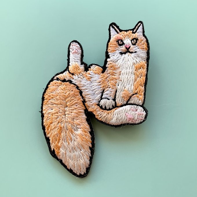 ★Kitty by maltamarie 刺繍ブローチ【全10種】