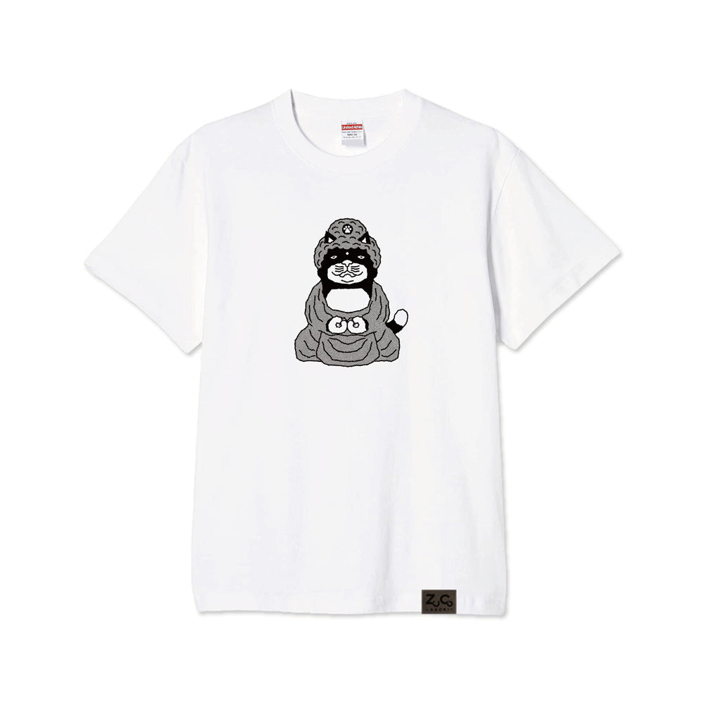 鎌倉ねこサロン×ZUCO ASOBI 大仏ネコおっさんのTシャツ(ホワイト)