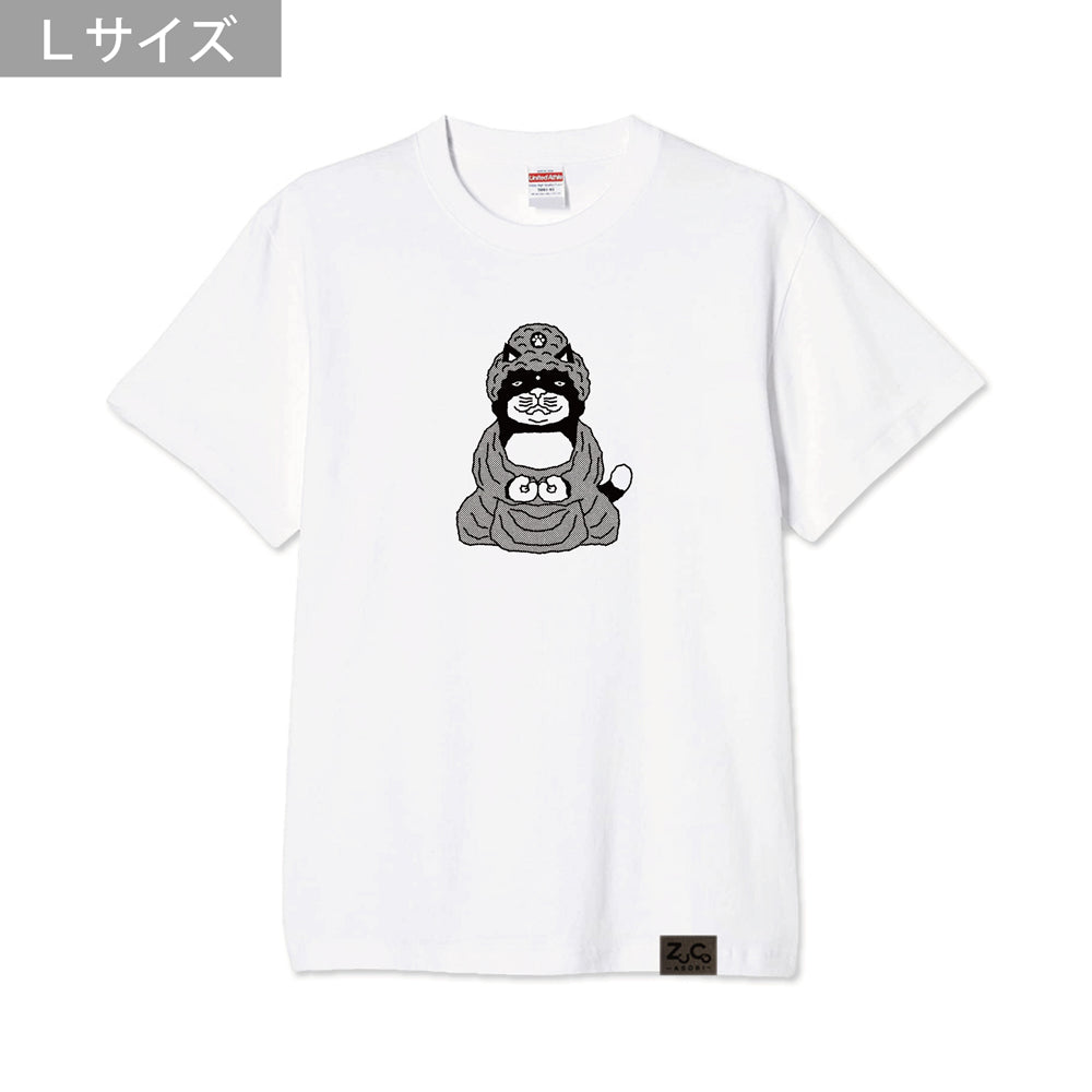鎌倉ねこサロン×ZUCO ASOBI 大仏ネコおっさんのTシャツ(ホワイト)