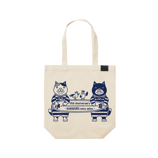 【10周年限定！】鎌倉ねこサロン × ZUCO ASOBI  サーフィン ネコおっさんのトートバッグ【全3色】