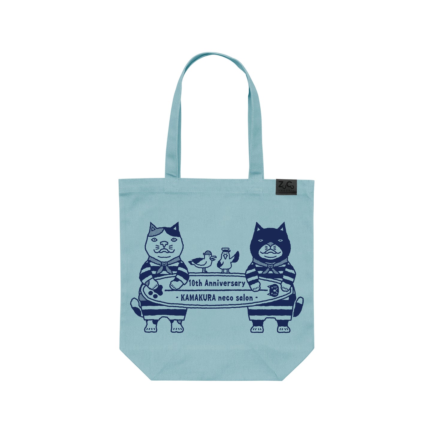【10周年限定！】鎌倉ねこサロン × ZUCO ASOBI  サーフィン ネコおっさんのトートバッグ【全3色】