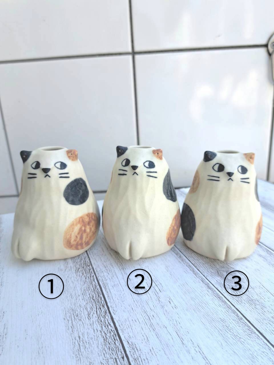 AKANE's Pottery ねこの一輪挿し (中サイズ)