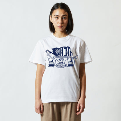 【 ご予約商品 】　鎌倉ねこサロン×ZUCO ASOBI  サーフィン&ネズミ ネコおっさんのTシャツ(カラー)