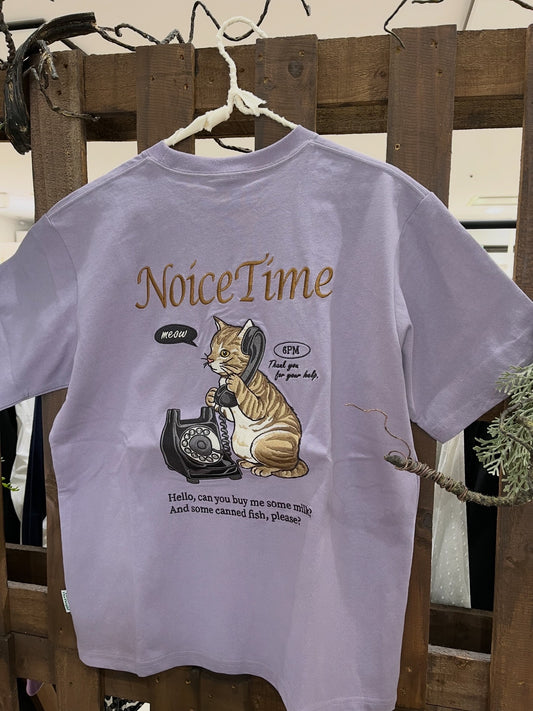 テレフォン ネコ刺繍Tee / 半袖Tシャツ