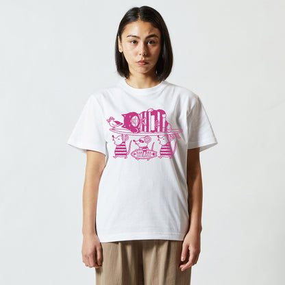 【ご予約商品】鎌倉ねこサロン×ZUCO ASOBI  サーフィン&ネズミ ネコおっさんのTシャツ(ホワイト)
