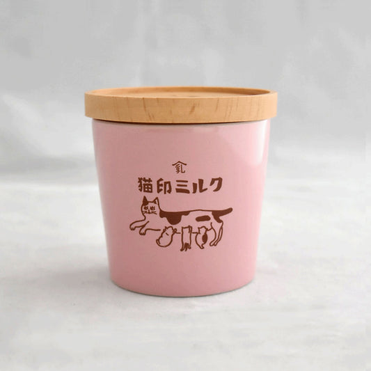 猫印ミルク 湯のみ猪口 桃色