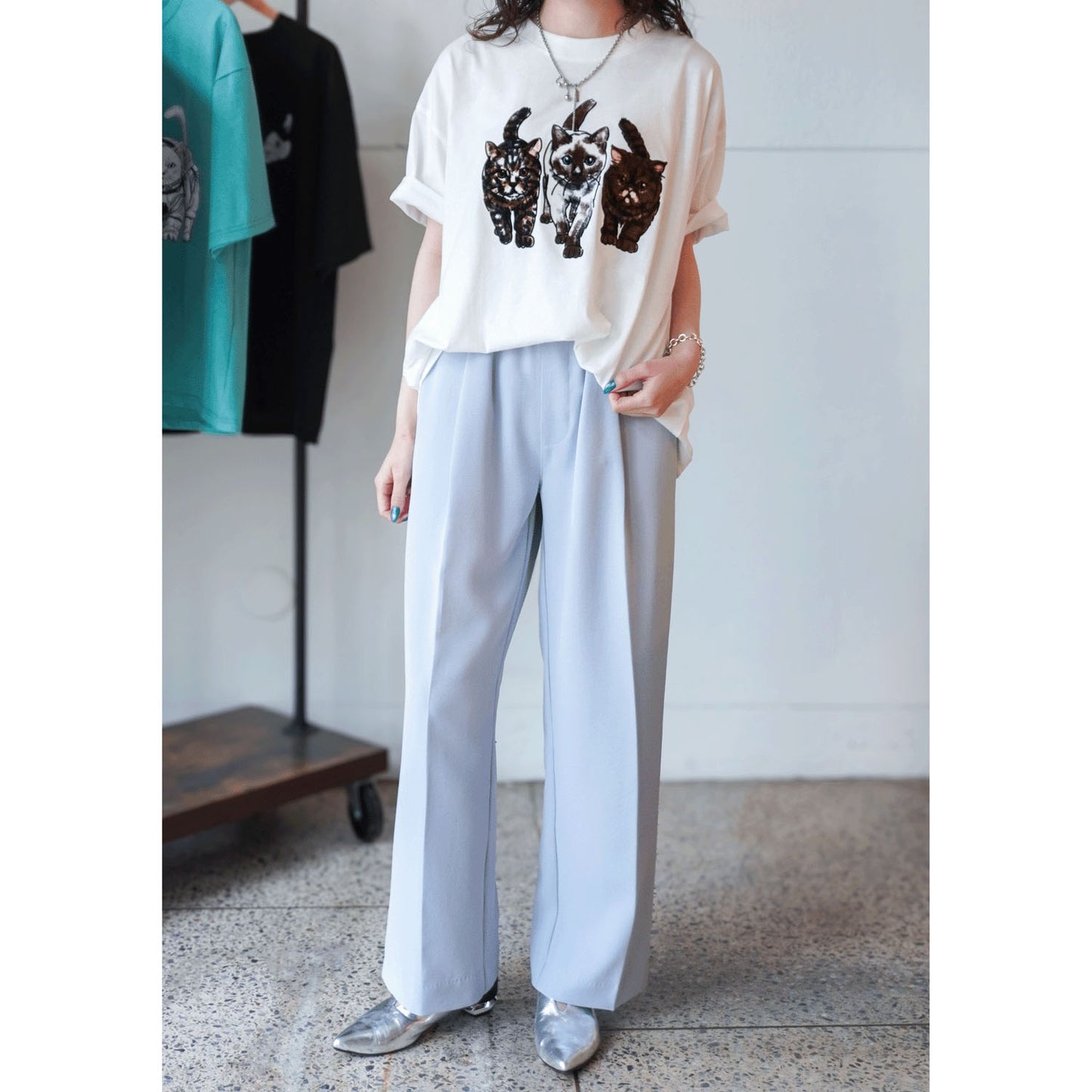 CORISCO Animal Village ネコフロッキーTシャツ