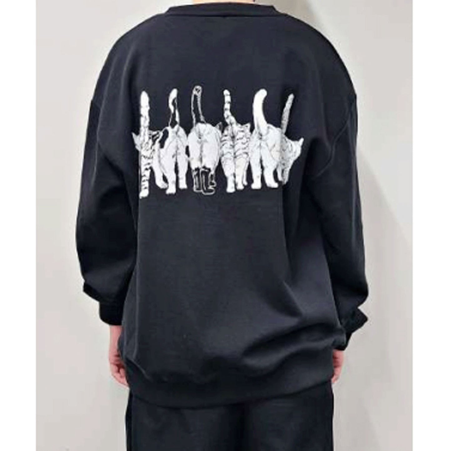 CORISCO Animal Village ネコ柄トレーナー モノトーン