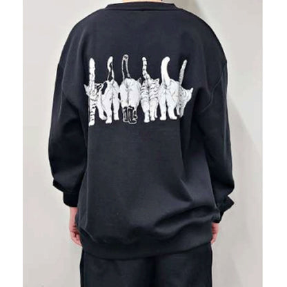 CORISCO Animal Village ネコ柄トレーナー モノトーン