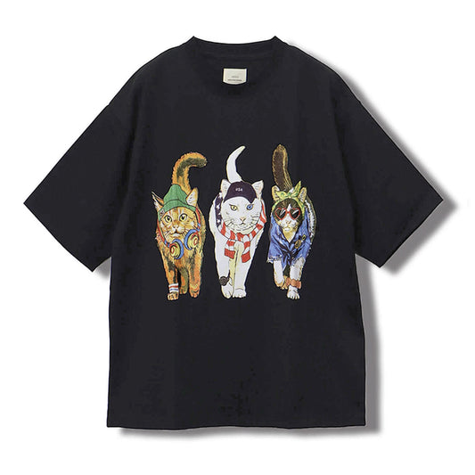 CORISCO Animal Village 前後プリントネコTシャツ