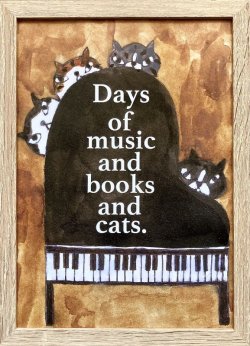 ★ TETSUO 鉄男 ★「Days of music and books and cats」ポスター(額付き) 国分寺店