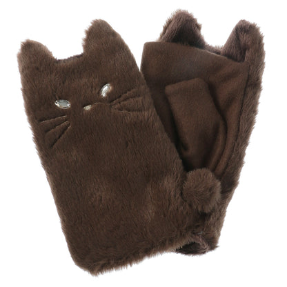 猫ファー指ぬきグローブ【全7色】