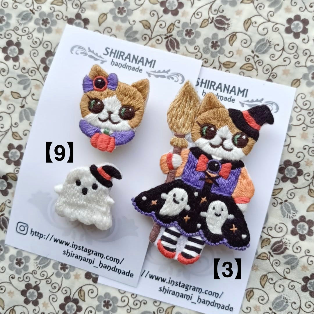 【shiranamiさん作品お一人様2作品まで! 】★shiranami_handmadeハロウインねこちゃんブローチ