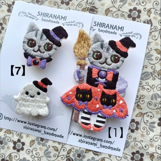 【shiranamiさん作品お一人様2作品まで! 】★shiranami_handmadeハロウインねこちゃんブローチ