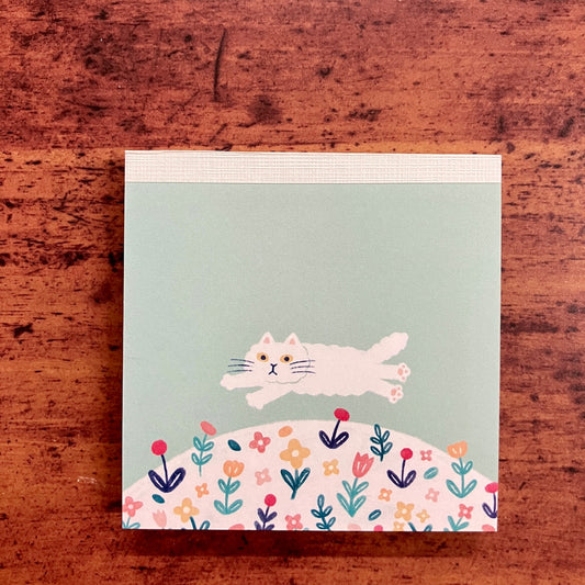 【れんこん社】shironeko memo pad（飛ぶしろねこ）   (国分寺店)