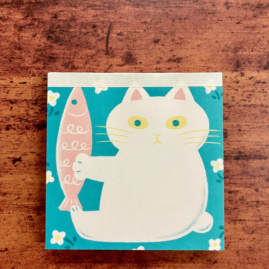 【れんこん社】shironeko memo pad（魚としろねこ）   (国分寺店)
