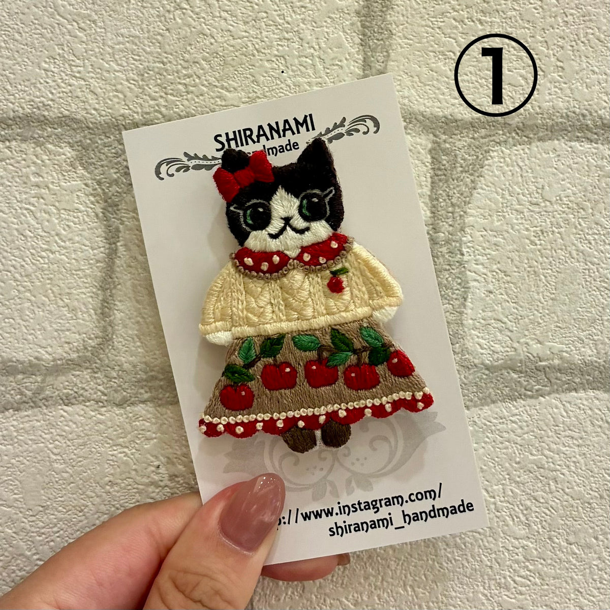 【shiranamiさん作品お一人様2作品まで! 】★shiranami_handmade秋のねこちゃんブローチ