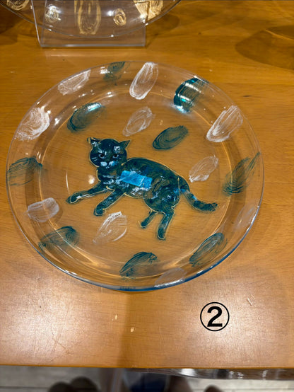 クロミヤ アイ 絵付けガラス皿（15cm）