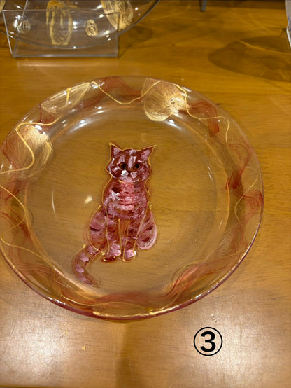 クロミヤ アイ 絵付けガラス皿（15cm）