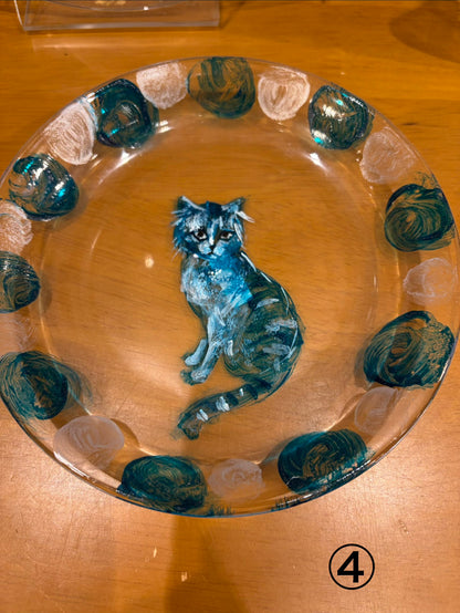 クロミヤ アイ 絵付けガラス皿（15cm）