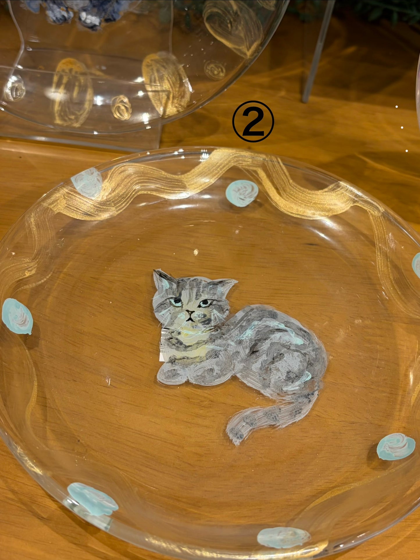クロミヤ アイ 絵付けガラス皿（18cm）
