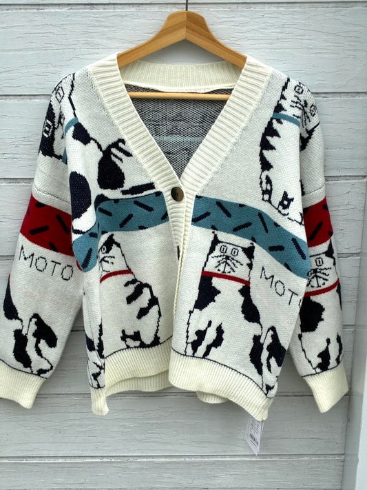 ネコモチーフデザインカーディガン