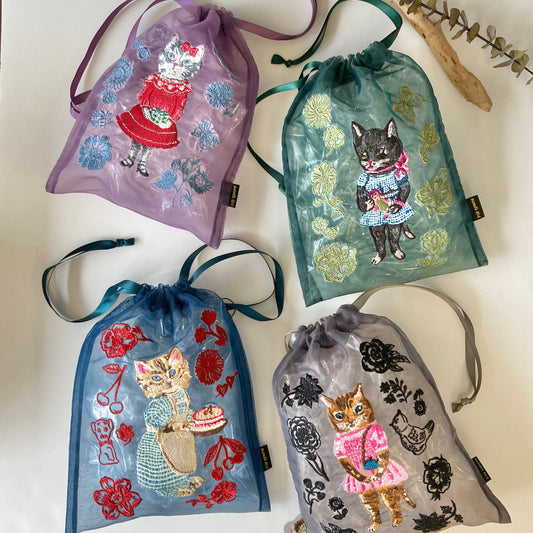 ナタリーレテ　Organdy Drawstring pouch 【全4柄】