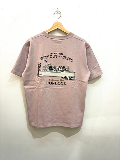 晩餐ネコ刺繍　Tシャツ