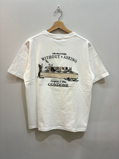 晩餐ネコ刺繍　Tシャツ