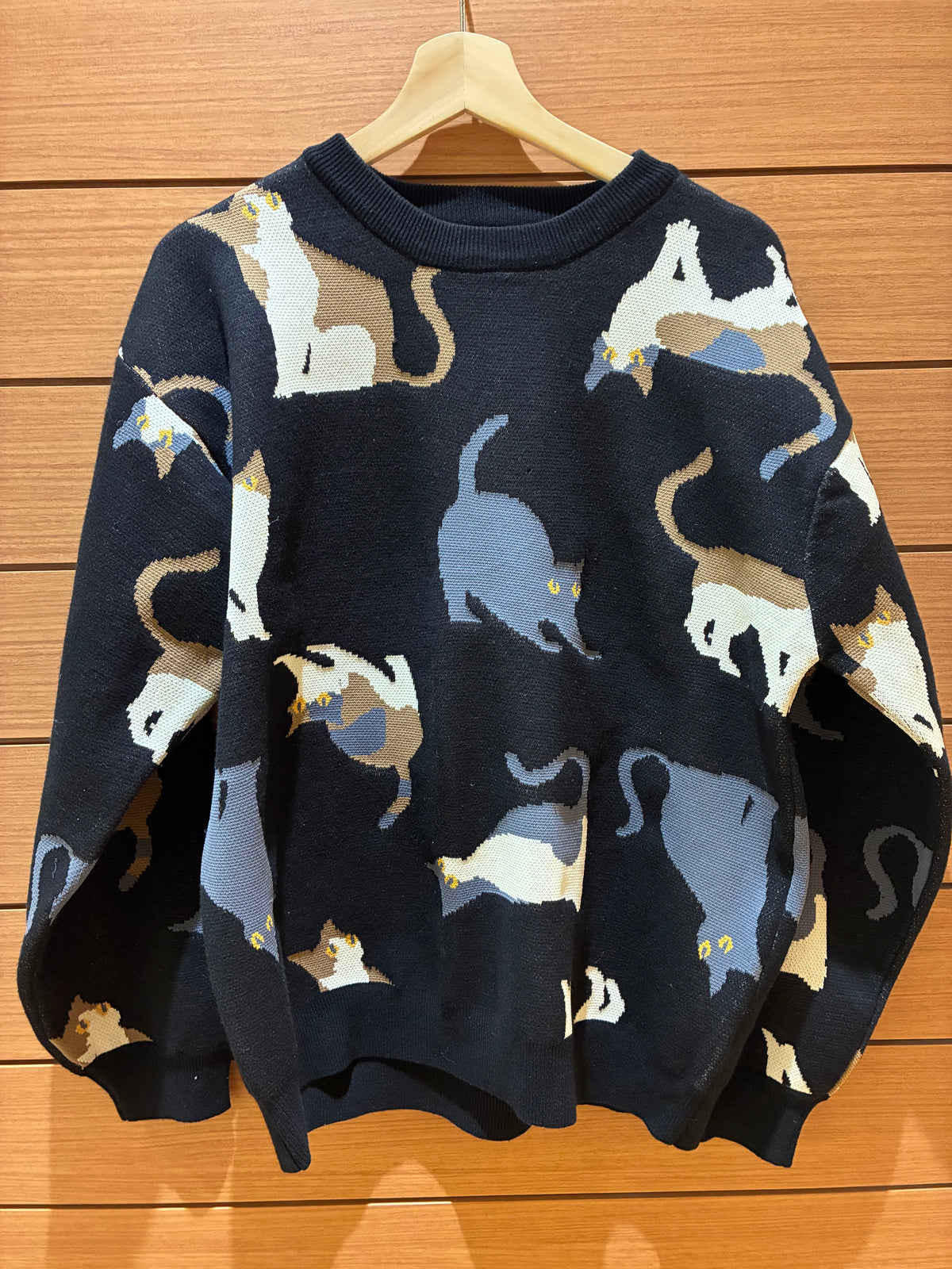 【ご予約品】猫総柄ニット（ユニセックス）