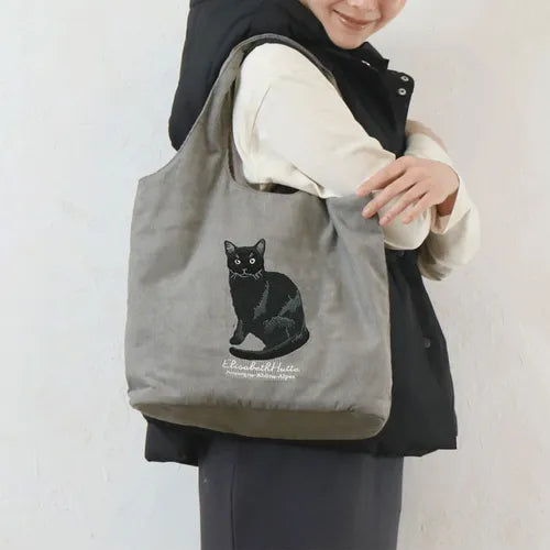 コーデュロイ アニマル刺繍トートバッグ