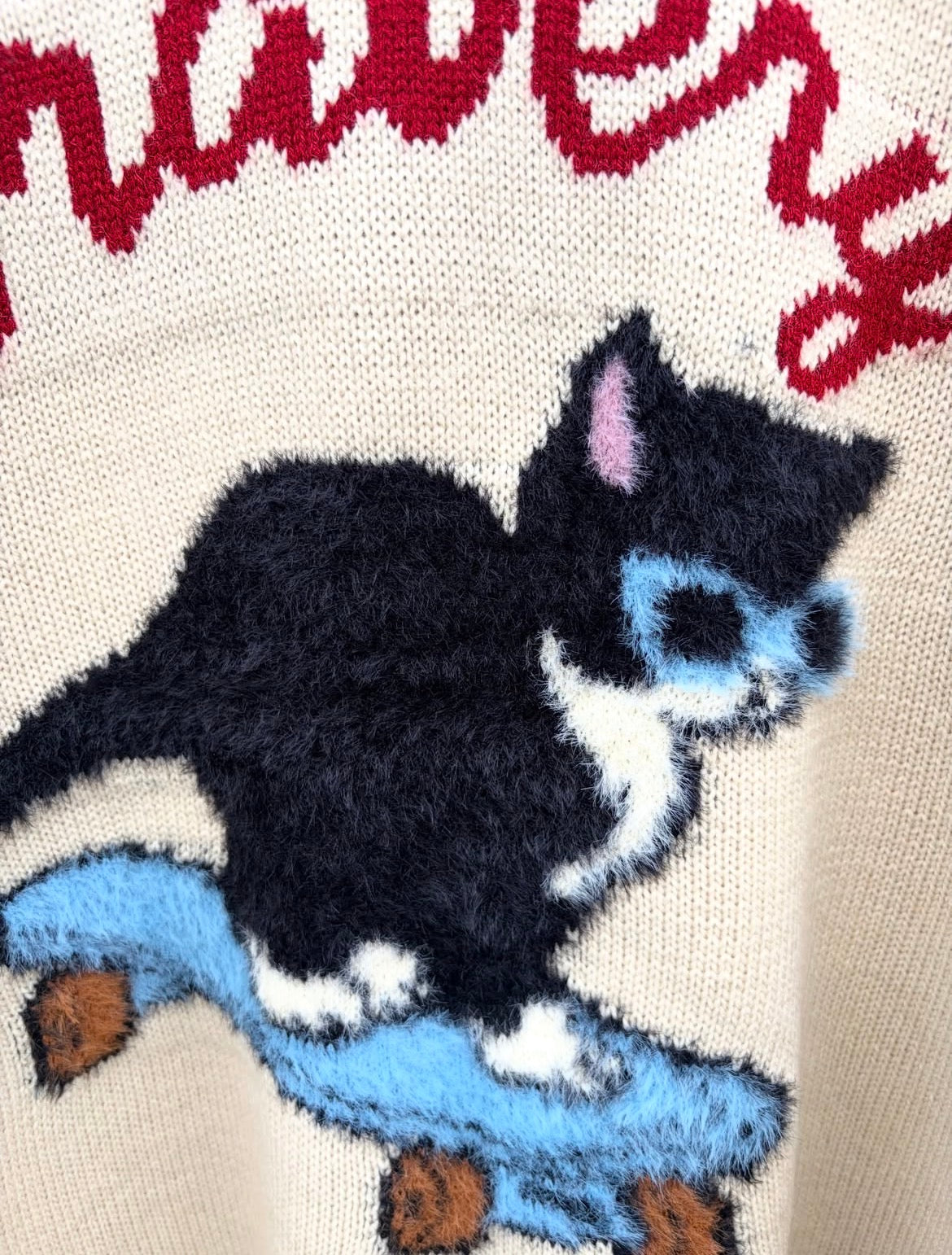 【ご予約品】猫シャギージャガードニット（ユニセックス）