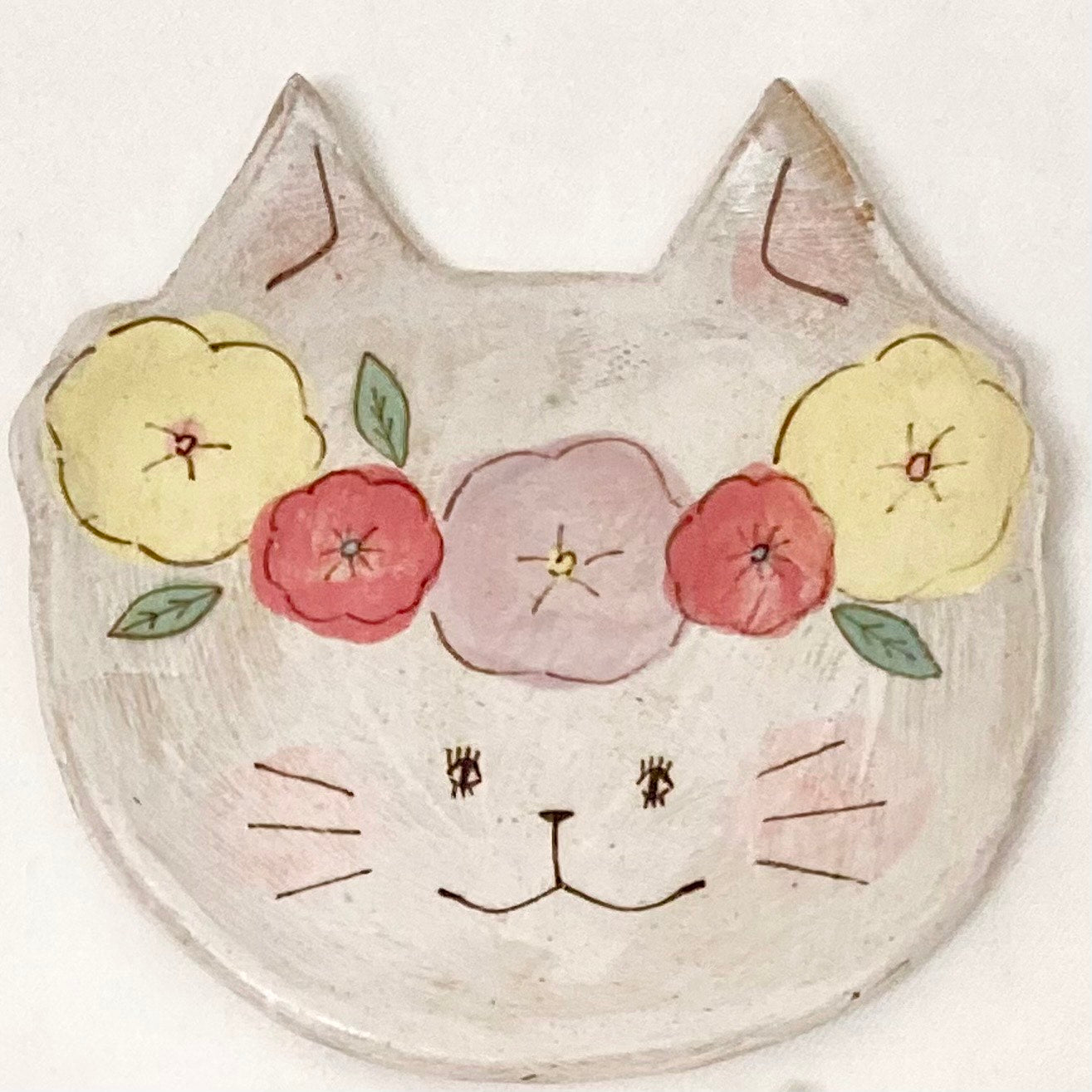 the cozy nook ねこの顔の小皿