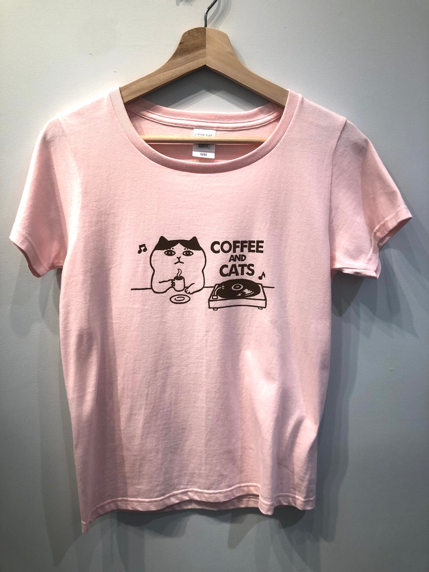 ★PUKA PUKA★ コーヒー＆キャッツ 半袖Tシャツ 【全2色2サイズ】