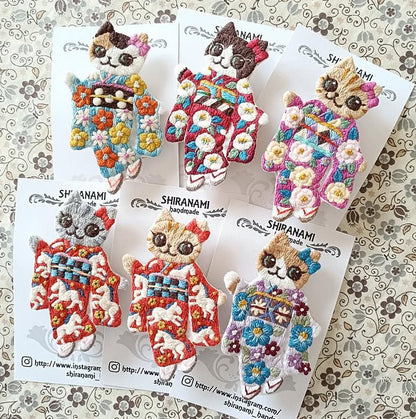 お一人様2個まで!!  ★shiranami_handmade　お着物ブローチ