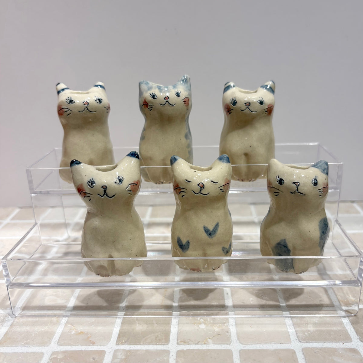 佐々木ヨーコ 猫花瓶  信楽焼3520